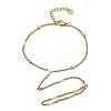 304 Stainless Steel Rhinestone Link Ring Bracelets for Women BJEW-Z140-05G-4