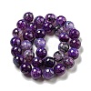 Faceted Natural Dragon Veins Agate Beads Strands G-F447-12mm-P09-3