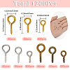 1200Pcs 9 Styles Iron Screw Eye Pin Peg Bails CABI-SP0001-01-2