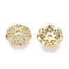 Brass Micro Pave Clear Cubic Zirconia Bead Caps KK-Q071-17G-02-2
