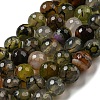 Faceted Natural Dragon Veins Agate Beads Strands G-F447-12mm-L07-2