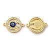 Rack Plating Real 18K Gold Plated Brass Micro Pave Clear Cubic Zirconia Connector Charms ZIRC-L102-03G-02-2