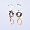Electroplate Glass Seed Beads Dangle Earrings EJEW-JE03049-2