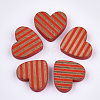 Painted Natural Wooden Cabochons WOOD-Q040-013-M-2
