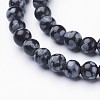 Natural Snowflake Obsidian Beads Strands X-GSR4mmC009-2