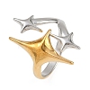 Adjustable 304 Stainless Steel Cuff Rings for Women RJEW-B135-01GP-11-2