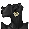 Snowflake 304 Stainless Steel Leverback Earrings EJEW-MZ00496-01-3
