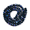 Electroplate Opaque Solid Color Glass Beads Strands EGLA-A044-P6mm-L16-3