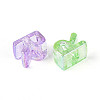 UV Plating Transparent Acrylic European Beads OACR-M027-02R-3