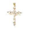 Brass Micro Pave Clear Cubic Zirconia Pendants CU-CBA9883-05F-G-1