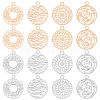 Unicraftale 80Pcs 4 Style Long-Lasting Plated Brass Filigree Charms KK-UN0001-92-1