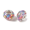 Transparent Resin Rondelle European Beads RESI-S023-07-2