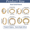 SUNNYCLUE 8 Pairs 4 Styles Brass Beaded Huggie Hoop Earrings for Women KK-SC0004-60-2