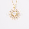 Fashionable Brass Clear Cubic Zirconia Pendant Cable Chain Necklaces for Women FN2830-4-3