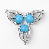 Eagle Claw Alloy Synthetic Turquoise Pendants G-L455-A16-1