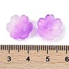 Transparent Spray Paint Glass Bead Caps GLAA-H035-04I-3