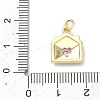 Brass Micro Pave Cubic Zirconia Charms KK-H255-28G-3