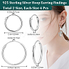 4 Pairs 2 Size 925 Sterling Silver Huggie Hoop Earring Findings STER-BBC0006-34-2