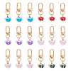 18Pcs 6 Colors AB Color Bead in Bead Style Acrylic Heart Pendant Decorations HJEW-PH01623-1
