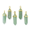 Natural Green Aventurine Pointed Pendants G-G025-01G-09-1