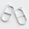 Rack Plating Alloy Open Back Bezel Pendants PALLOY-S047-33D-FF-1