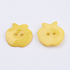 Gold Acrylic Apple 2-Hole Sewing Buttons Scrapbooking Button X-BUTT-E037-A-07-2