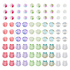  200Pcs 15 Styles Transparent Spray Painted Glass Beads GLAA-TA0001-57-1