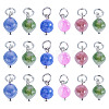 30Pcs Natural Colorful Tourmaline Dice Charms PALLOY-TA00366-3