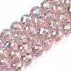 Electroplate Transparent Glass Beads Strands EGLA-N002-26-C01-1