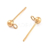 Ion Plating(IP) 304 Stainless Steel Ball Post Stud Earring Findings X-STAS-E163-44G-01-2