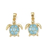 Brass Micro Pave Cubic Zirconia Pendants X-KK-C093-09G-02-1
