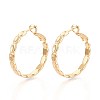 Oval Brass Hoop Earrings EJEW-T047-97G-1