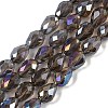 Transparent Electroplate Glass Beads Strands EGLA-N013-T8mm-B27-1
