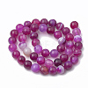 Dyed Natural Striped Agate/Banded Agate Round Bead Strands X-G-R342-6mm-04-2