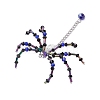 3Pcs 3 Colors Halloween Theme Spider Glass Pendants PALLOY-JF02882-4