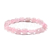 Natural Rose Quartz Bead Stretch Bracelets LS-BJEW-K213-01-2