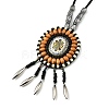 Retro Style Glass & Acrylic & CCB Beads Pendant Necklaces NJEW-Q349-02A-2