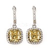 925 Sterling Silver Micro Pave Cubic Zirconia Dangle Hoop Earrings EJEW-F371-01A-02-2