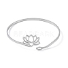 Hollow Out Lotus 304 Stainless Steel Open Cuff Bangles for Women BJEW-G701-01P-2