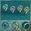   4Pcs 2 Colors Adjustable Brass Ring Components KK-PH0005-29-4