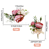 CRASPIRE 2Pcs 2 Style Silk Imitation Rose Corsage Boutonniere AJEW-CP0001-60-2