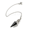 Natural Obsidian Pointed Dowsing Pendulums AJEW-P113-01P-02-2