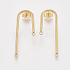 Left and Right 304 Stainless Steel Stud Earring Findings STAS-S079-143B-2