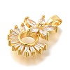 Brass Micro Pave Cubic Zirconia Pendants KK-B122-01B-G-2