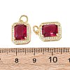 Brass Glass Charms LS-ZIRC-F116-09A-G-3