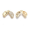 Brass Micro Clear Cubic Zirconia Charms KK-S356-105-NF-2