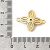 Brass Pave Cubic Zirconia 4-Petal Flower Connector Charms KK-A296-46B-G-3