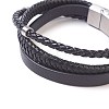 Leather Cord Multi-strand Bracelets BJEW-F368-02-3