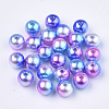 Rainbow ABS Plastic Imitation Pearl Beads OACR-Q174-6mm-06-1