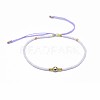Adjustable Natural Pyrite Braided Bead Bracelets BJEW-F391-A08-2
